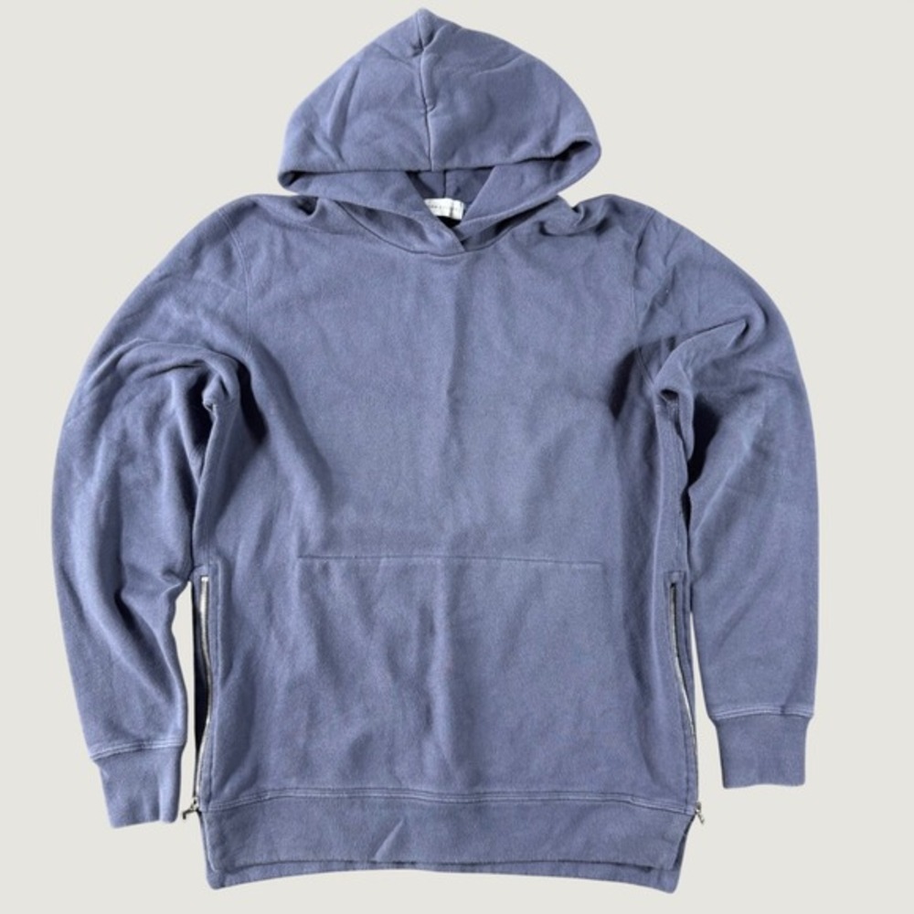 John Elliott Villain Hoodie Mens Size 3 Blue Purple Side Zip Pullover Sweatshirt